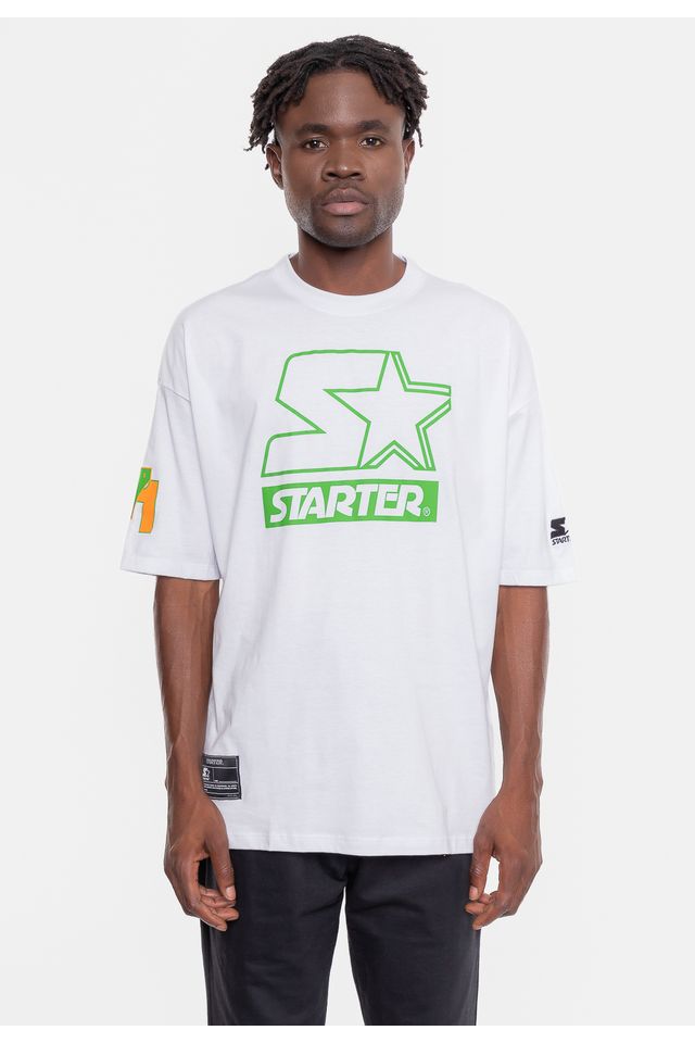 Camiseta-Starter-Oversized-Estampada-Branca Camiseta-Starter-Oversized-Estampada-Branca