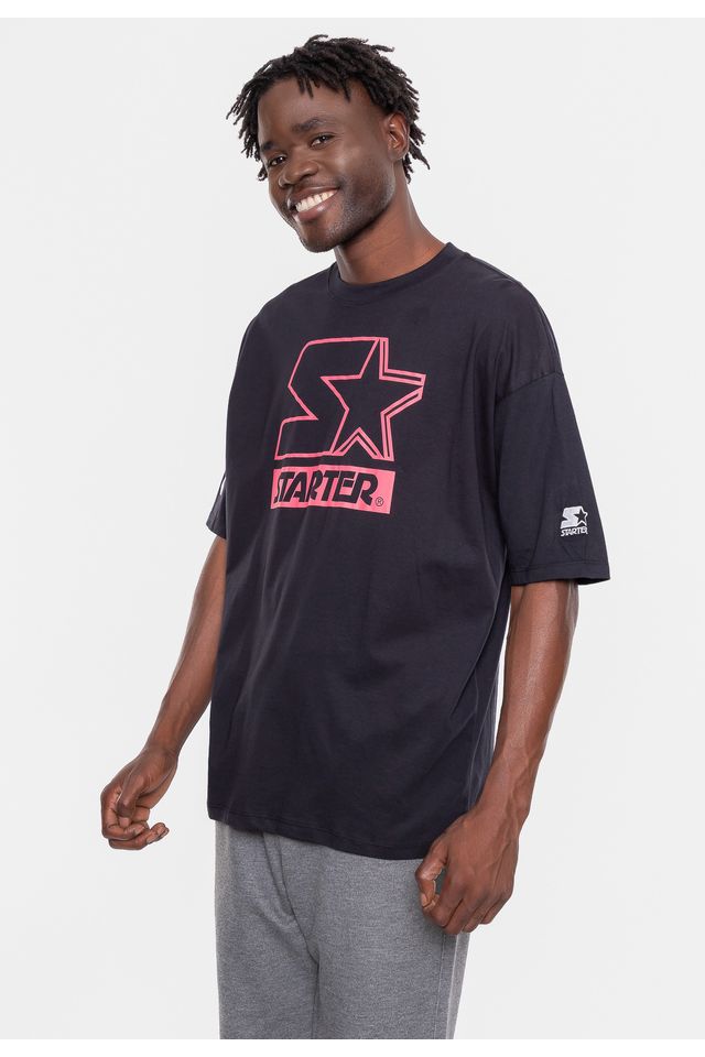 Camiseta-Starter-Oversized-Estampada-Preta