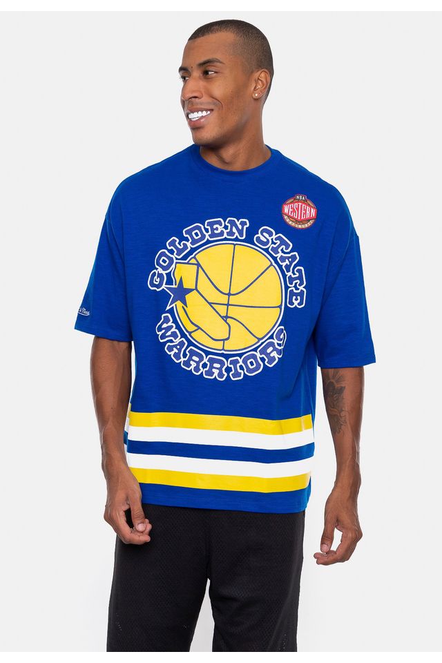 Camiseta-Mitchell---Ness-Oversized-Golden-State-Warriors-Flame-Logo-Royal