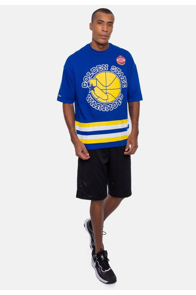 Camiseta-Mitchell---Ness-Oversized-Golden-State-Warriors-Flame-Logo-Royal