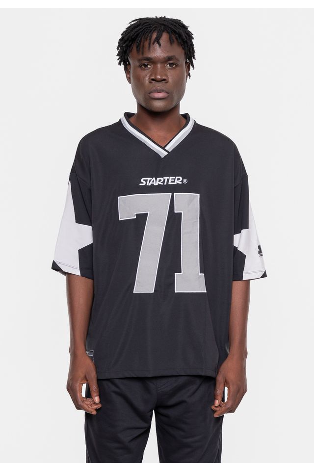 Camiseta-Starter-Oversized-Estampada-Preta Camiseta-Starter-Oversized-Estampada-Preta