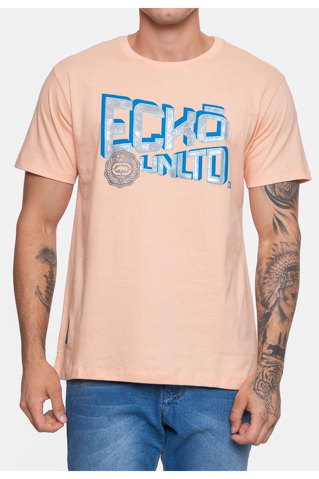 Camiseta-Ecko-Masculina-Block-Jersey-Pessego-Mellow