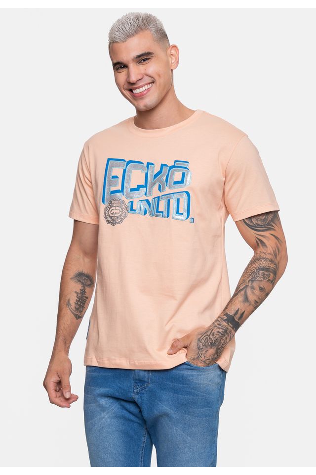 Camiseta-Ecko-Masculina-Block-Jersey-Pessego-Mellow