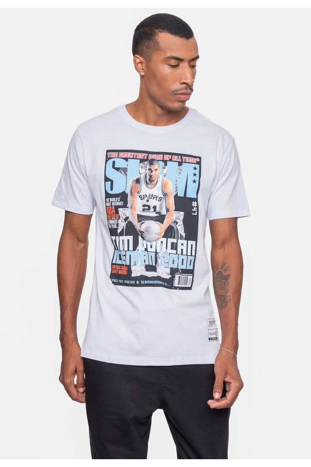 Camiseta-Mitchell---Ness-NBA-Slam-Tim-Duncan-San-Antonio-Spurs-Branca