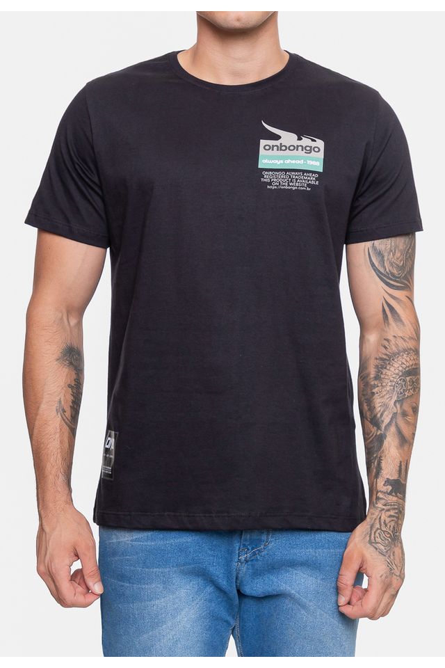 Camiseta-Onbongo-Masculina-Estampada-Preta