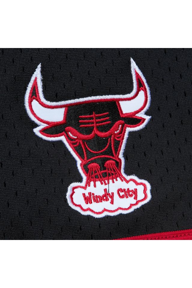 Camisa-Mitchell---Ness-On-The-Clock-Mesh-Button-Front-Chicago-Bulls-Preta