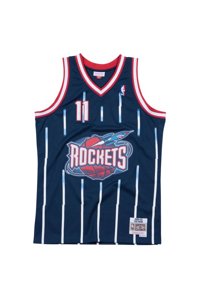 Regata-Mitchell---Ness-Road-Swingman-Jersey-Houston-Rockets-2002-03-Yao-Ming-Azul-Marinho