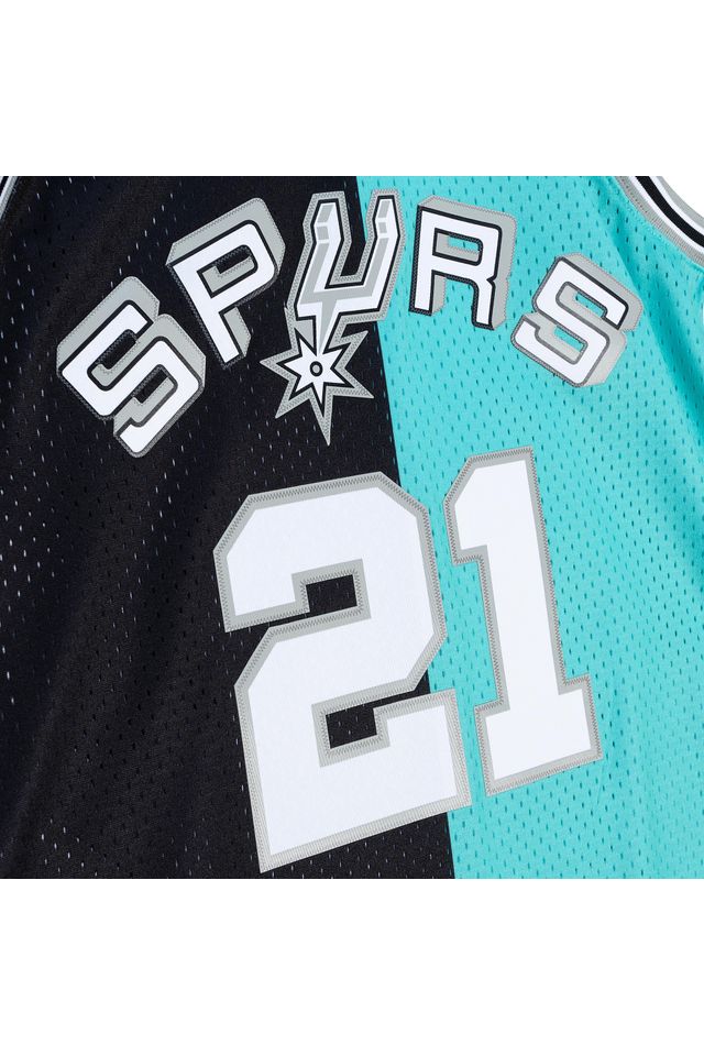 Regata-Mitchell---Ness-Split-Swingman-Jersey-San-Antonio-Spurs-1998-99-Tim-Duncan-Preta