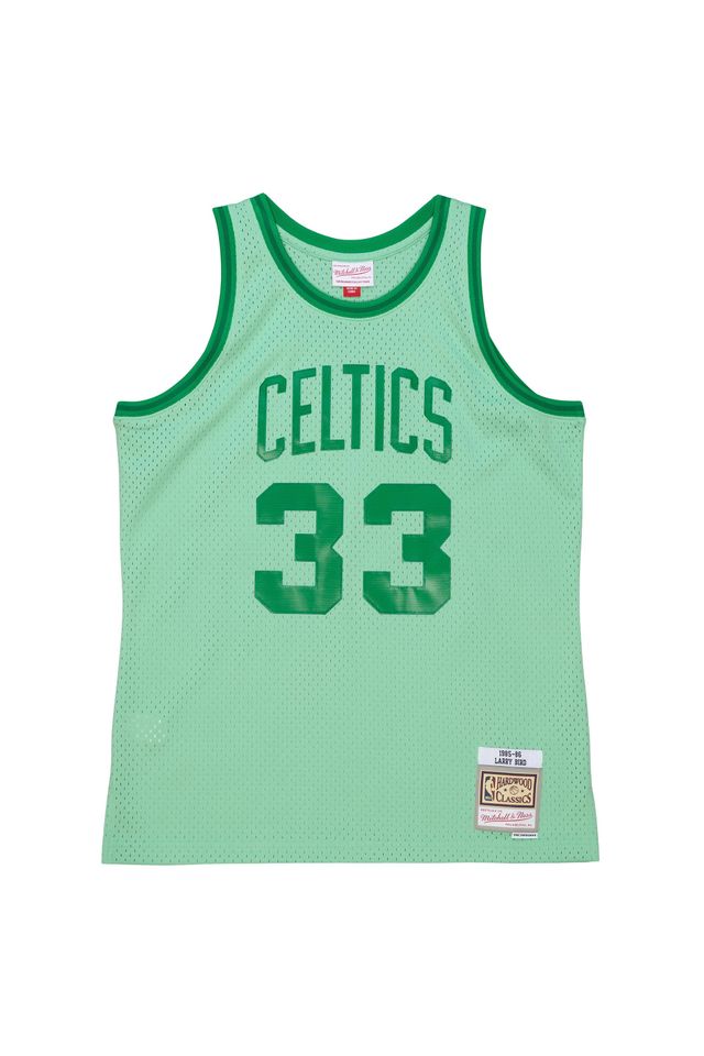 Regata-Mitchell---Ness-Space-Knit-Swingman-Jersey-Boston-Celtics-1985-86-Larry-Bird-Verde