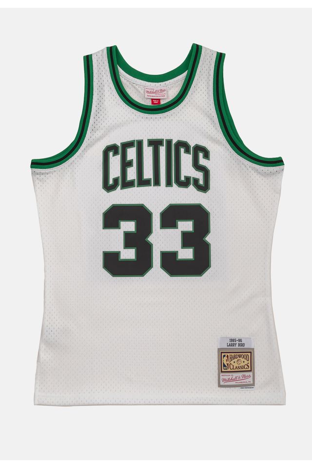Regata-Mitchell---Ness-Swingman-Jersey-Boston-Celtics-1985-86-Larry-Bird-Branca Regata-Mitchell---Ness-Swingman-Jersey-Boston-Celtics-1985-86-Larry-Bird-Branca