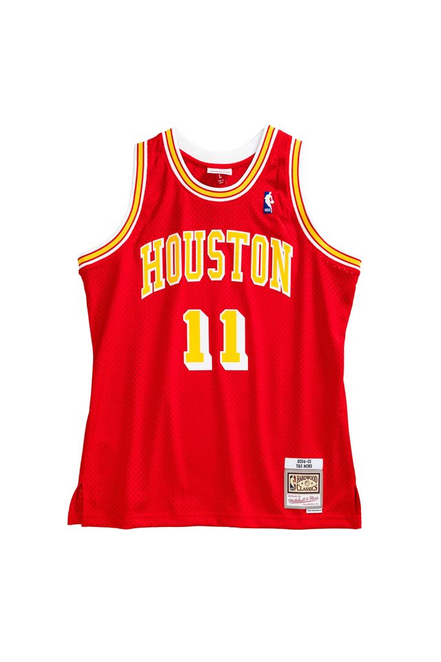 Regata-Mitchell---Ness-Swingman-Jersey-Houston-Rockets-2004-05-Yao-Ming-Vermelha