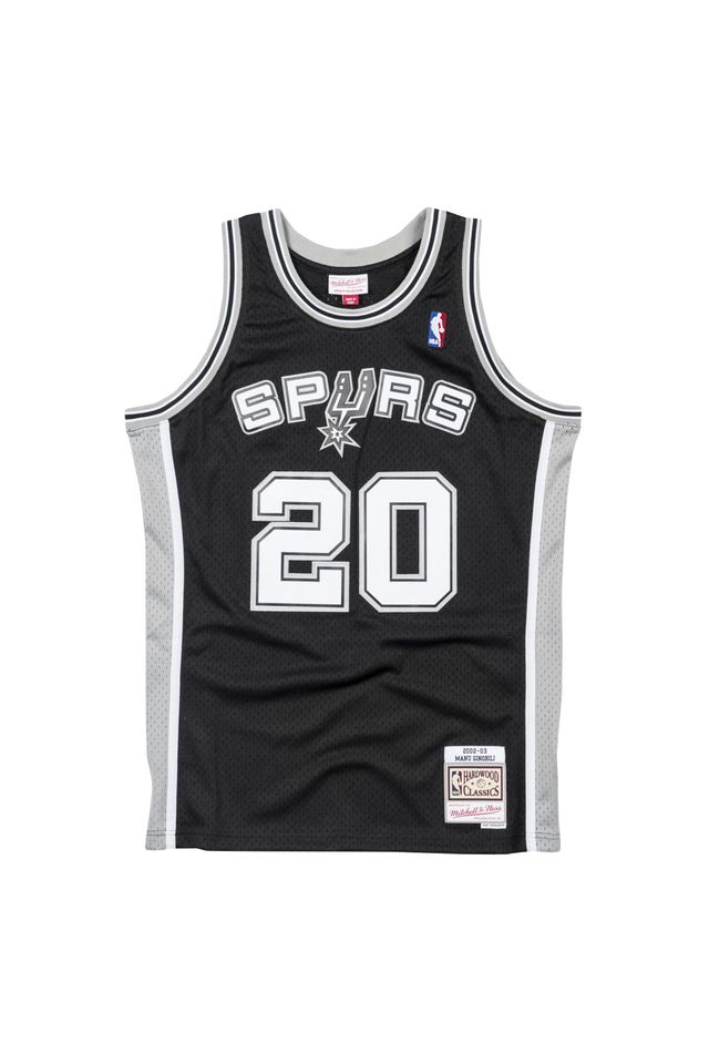 Regata-Mitchell---Ness-Swingman-Jersey-San-Antonio-Spurs-2002-03-Manu-Ginobili-Preta