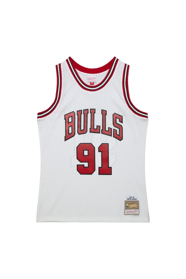 Regata-Mitchell---Ness-Glitter-Swingman-Jersey-Chicago-Bulls-1997-98-Dennis-Rodman-Branca Regata-Mitchell---Ness-Glitter-Swingman-Jersey-Chicago-Bulls-1997-98-Dennis-Rodman-Branca
