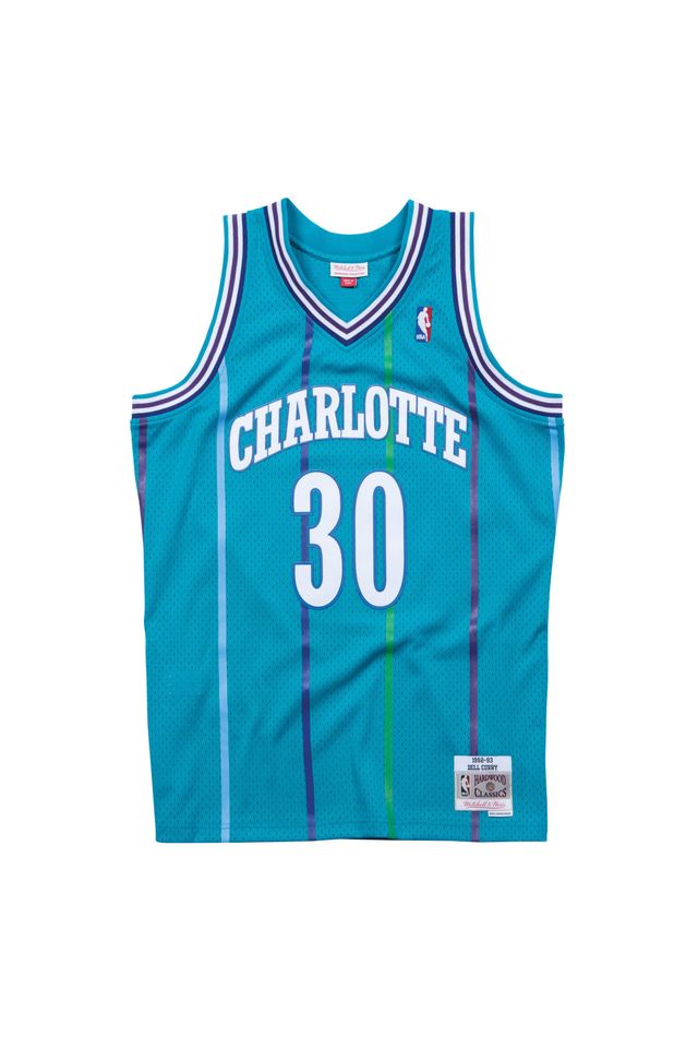 Regata-Mitchell---Ness-Road-Swingman-Jersey-Charlotte-Hornets-1992-93-Dell-Curry-Verde