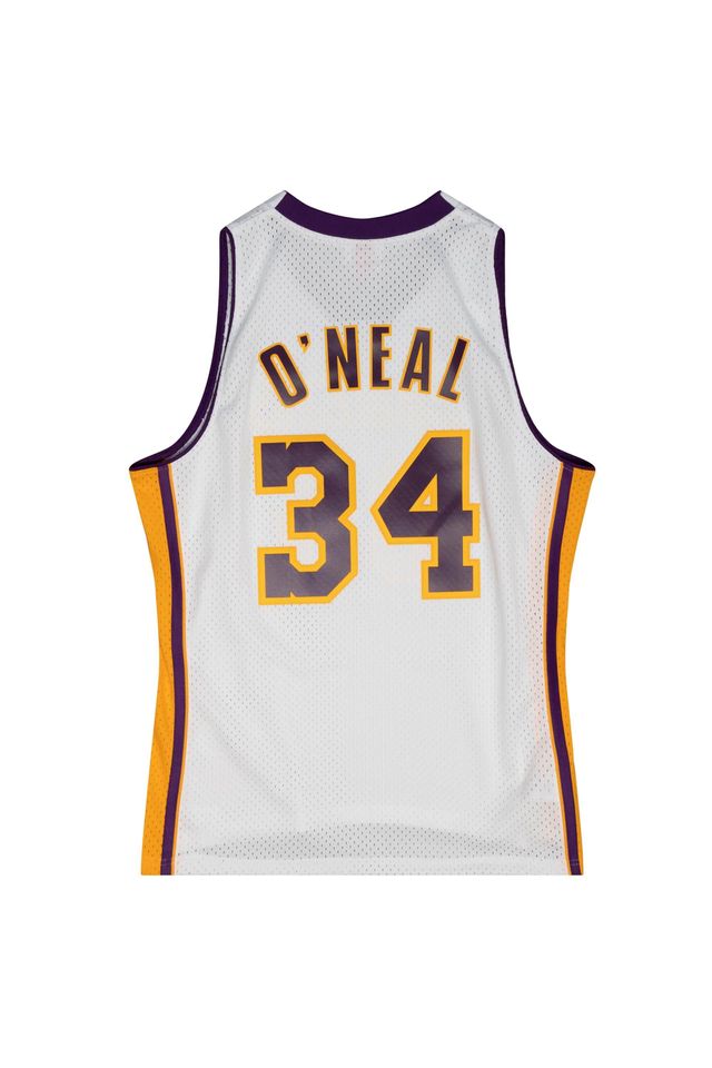 Regata-Mitchell---Ness-Alternate-Swingman-Jersey-Los-Angeles-Lakers-2002-03-Shaquille-O-Neal-Branca