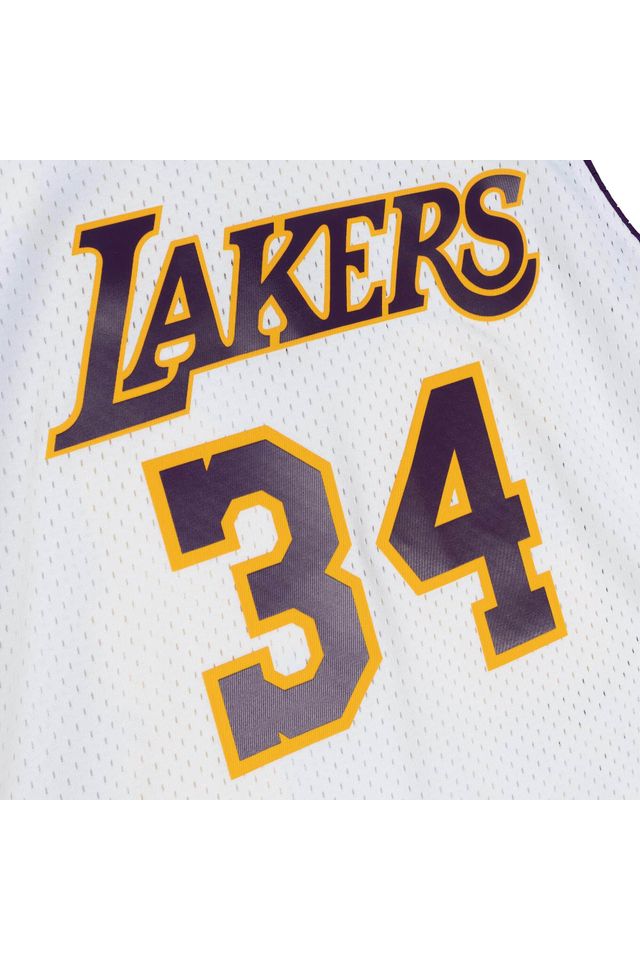 Regata-Mitchell---Ness-Alternate-Swingman-Jersey-Los-Angeles-Lakers-2002-03-Shaquille-O-Neal-Branca