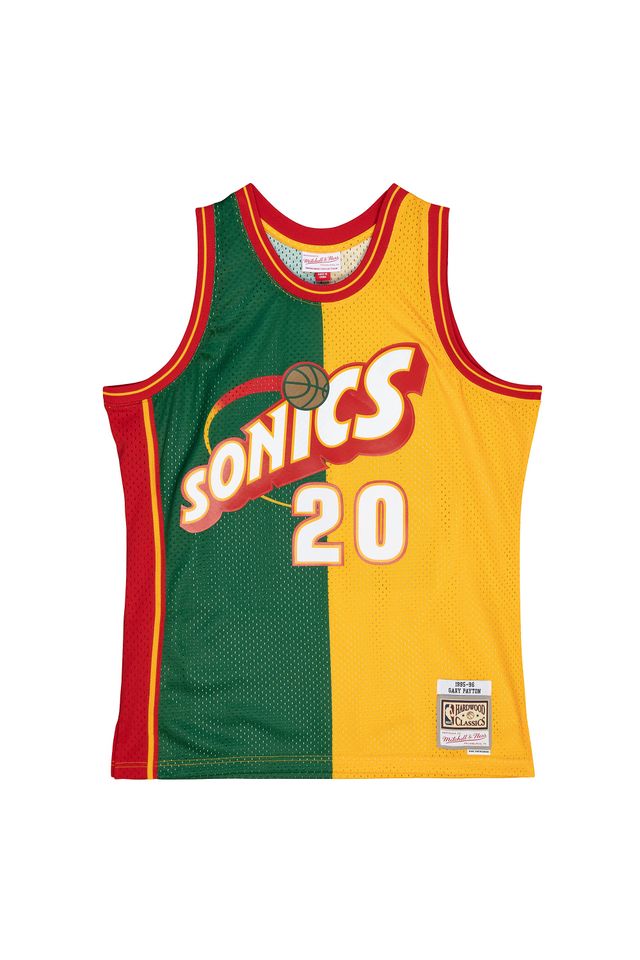 Regata-Mitchell---Ness-Split-Swingman-Jersey-Seattle-Supersonics-1995-96-Gary-Payton-Verde Regata-Mitchell---Ness-Split-Swingman-Jersey-Seattle-Supersonics-1995-96-Gary-Payton-Verde