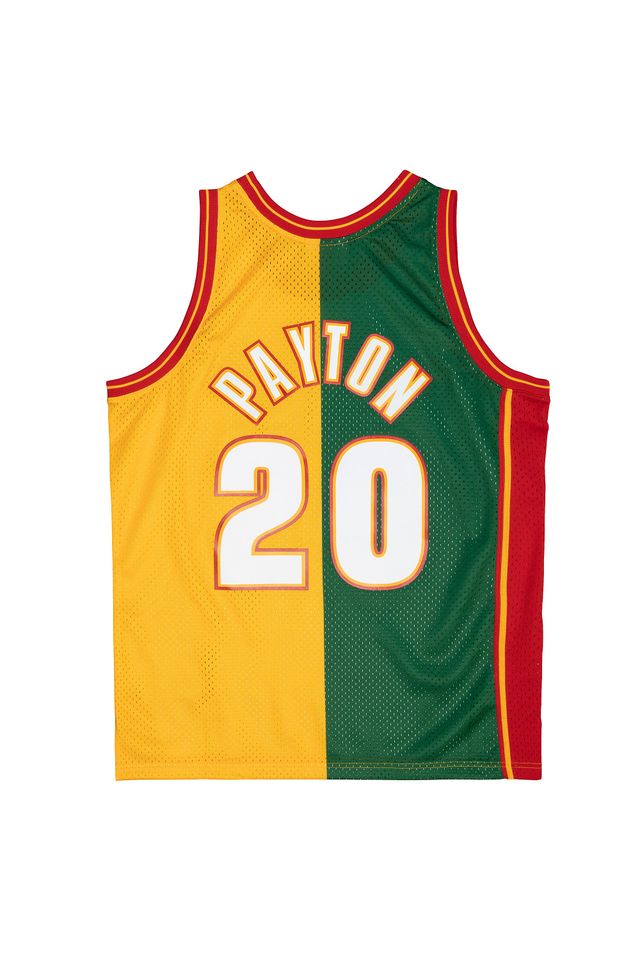 Regata-Mitchell---Ness-Split-Swingman-Jersey-Seattle-Supersonics-1995-96-Gary-Payton-Verde