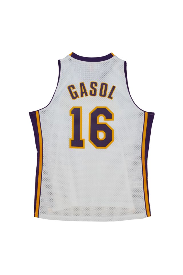 Regata-Mitchell---Ness-HOF-Swingman-Jersey-Los-Angeles-Lakers-Pau-Gasol-White-Branca