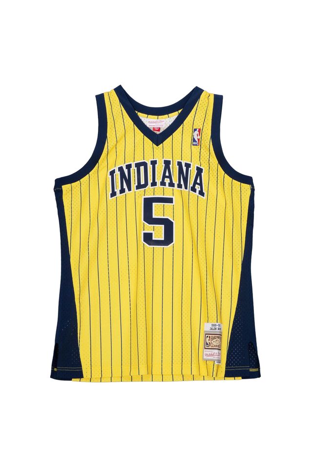 Regata-Mitchell---Ness-Swingman-Jersey-Indiana-Pacers-1990-00-Jalen-Rose-Amarela Regata-Mitchell---Ness-Swingman-Jersey-Indiana-Pacers-1990-00-Jalen-Rose-Amarela