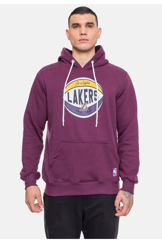 Moletom-NBA-Masculino-Basketball-Los-Angeles-Lakers-Vinho