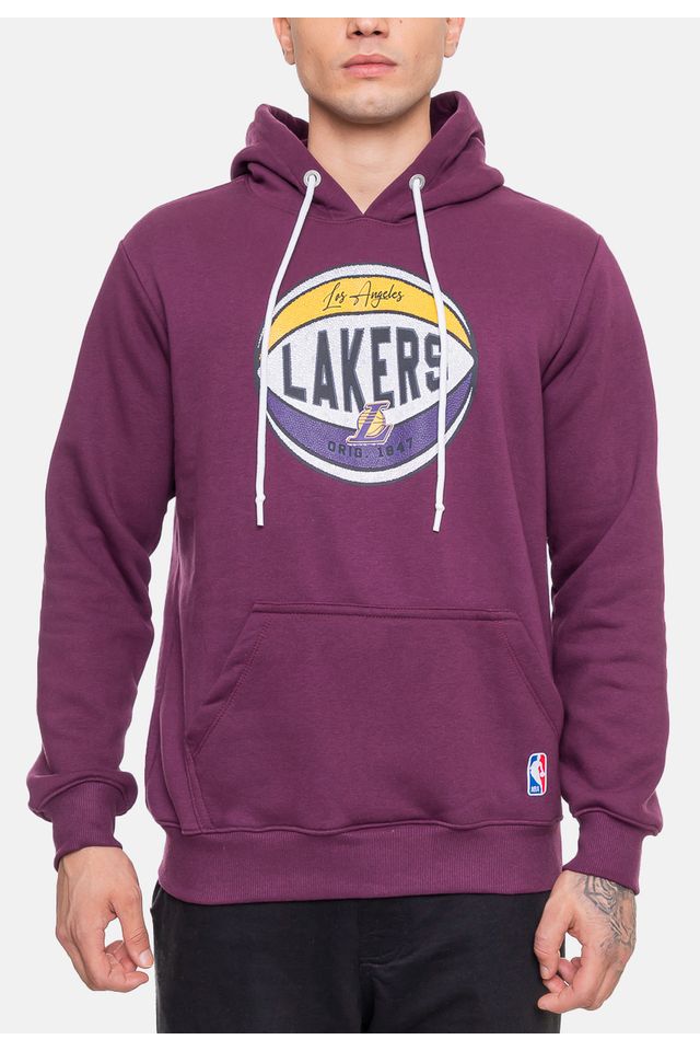 Moletom-NBA-Masculino-Basketball-Los-Angeles-Lakers-Vinho