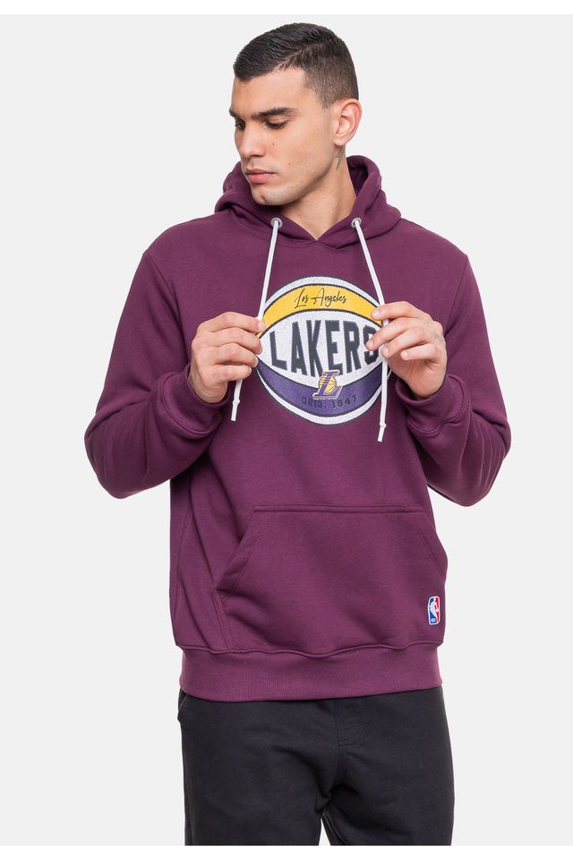 Moletom-NBA-Masculino-Basketball-Los-Angeles-Lakers-Vinho