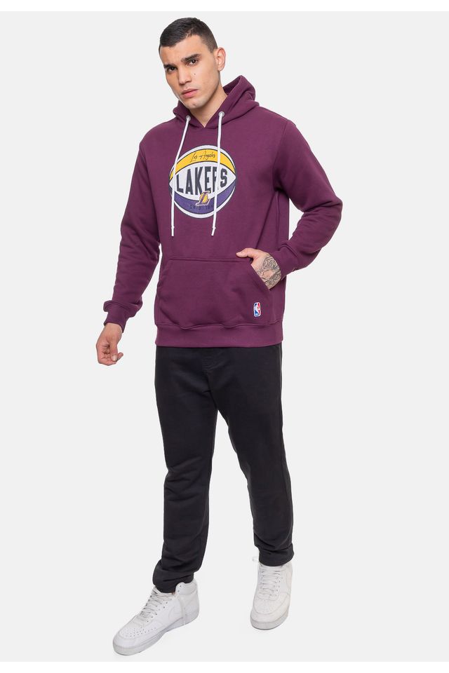 Moletom-NBA-Masculino-Basketball-Los-Angeles-Lakers-Vinho