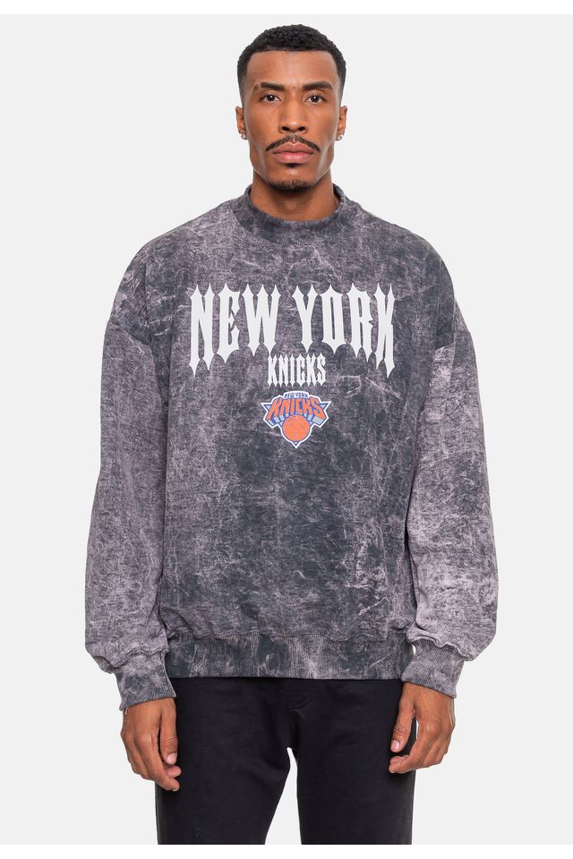 Moletom-NBA-Oversized-Gothic-Team-New-York-Knicks-Preto