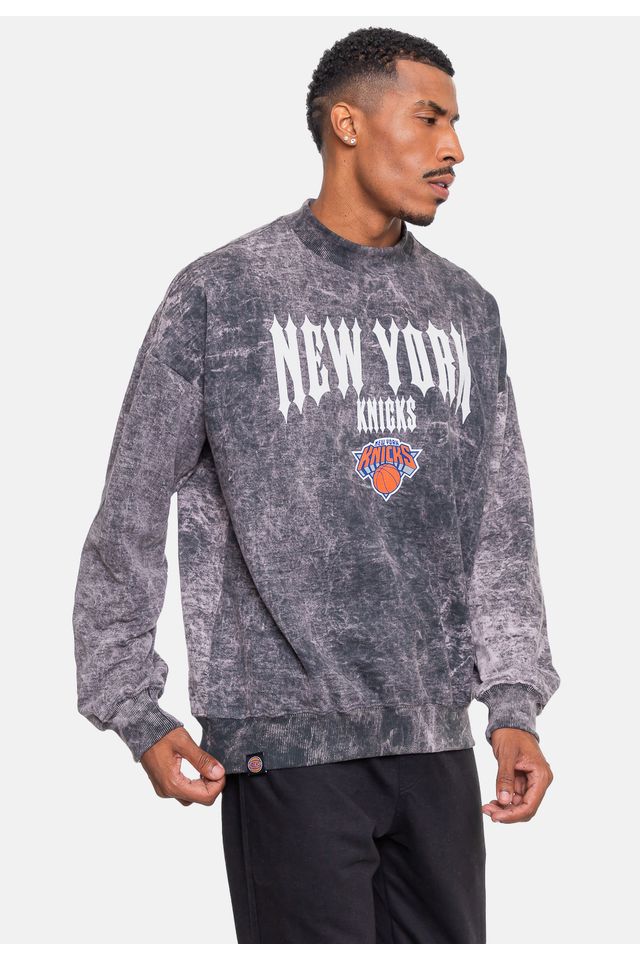 Moletom-NBA-Oversized-Gothic-Team-New-York-Knicks-Preto