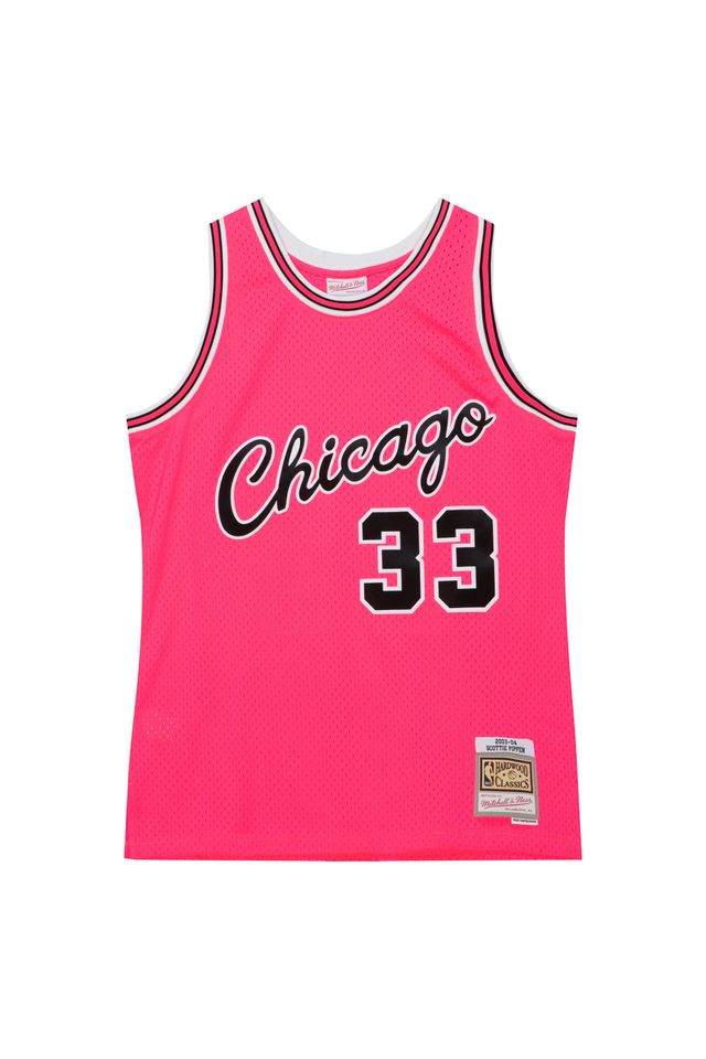 Regata-Mitchell---Ness-Neon-Tropical-Swingman-Jersey-Chicago-Bulls-1997-98-Scottie-Pippen-Rosa