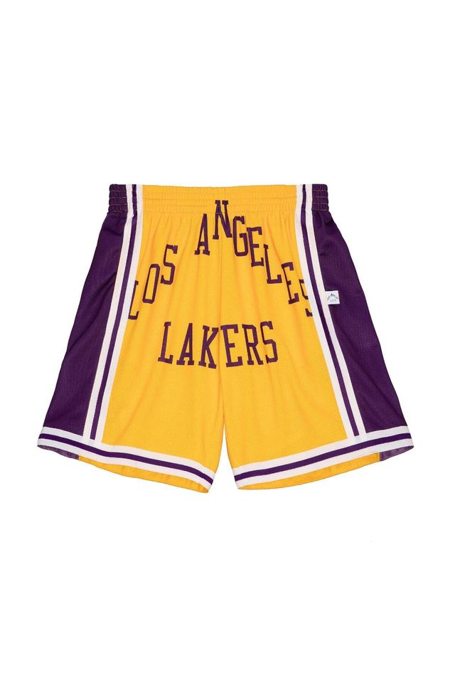 Shorts-Mitchell---Ness-Swingman-Jersey-Blown-Out-Fashion-Big-Face-Los-Angeles-Lakers-Amarelo