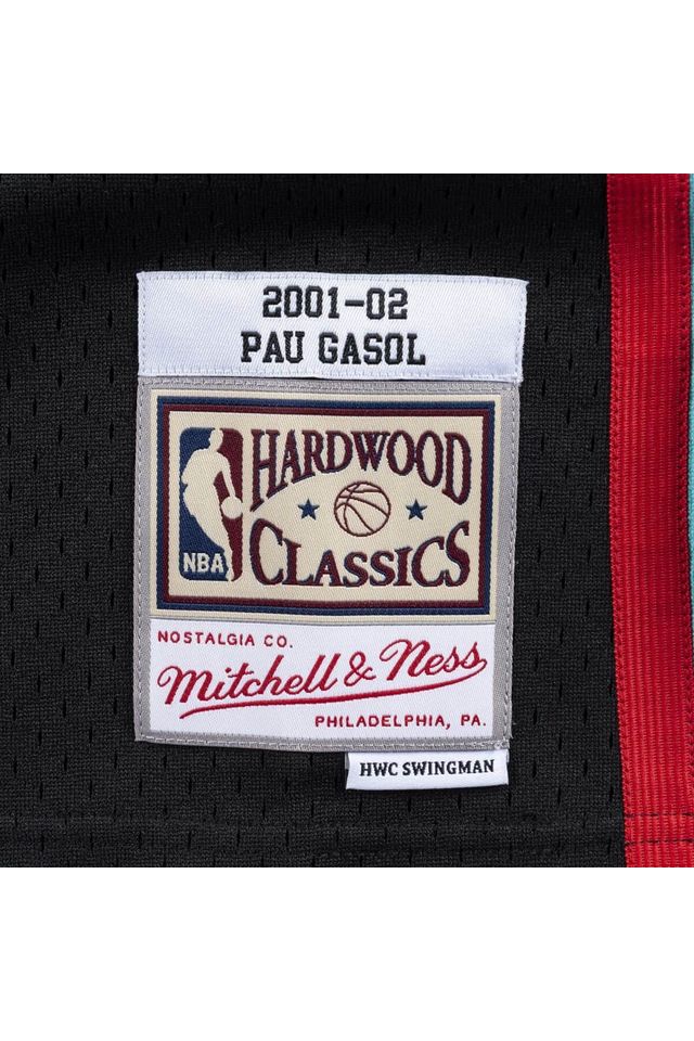 Regata-Mitchell---Ness-Swingman-Jersey-Memphis-Grizzlies-2001-02-Pau-Gasol-Preta