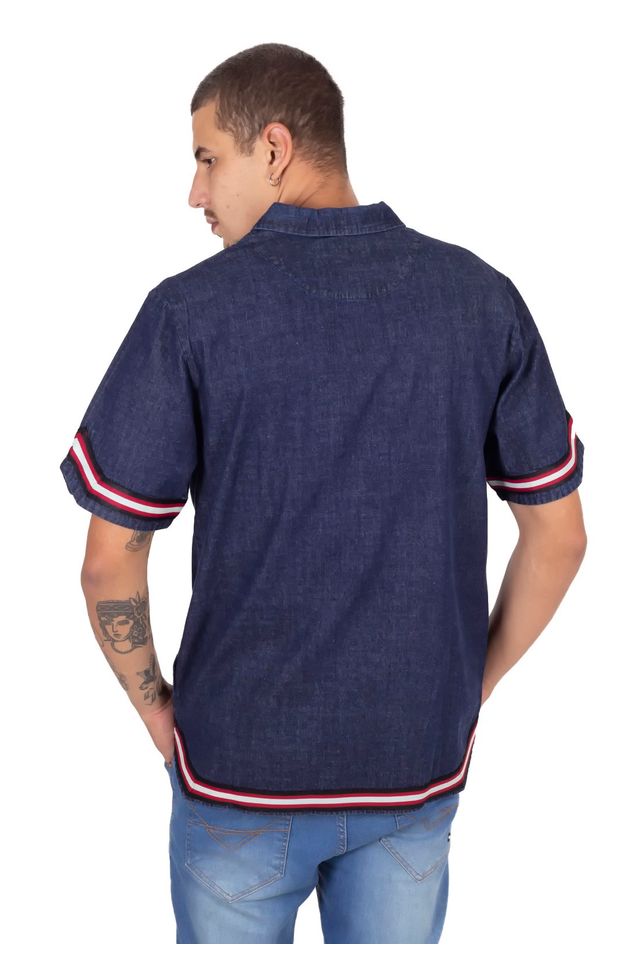 Camisa-Mitchell---Ness-Manga-Curta-Branded-Azul-Marinho