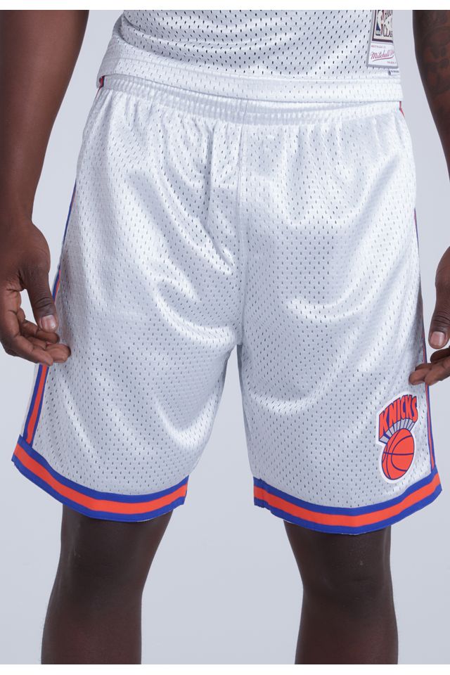 Shorts-Mitchell---Ness-Swingman-New-York-Knicks-Cinza-Metalico Shorts-Mitchell---Ness-Swingman-New-York-Knicks-Cinza-Metalico