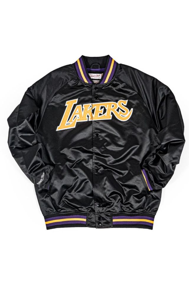 Jaqueta-Mitchell---Ness-NBA-Lightweight-Satin-Jacket-Los-Angeles-Lakers-Preta