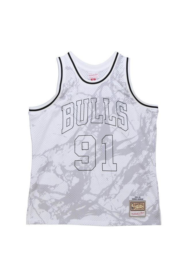 Regata-Mitchell---Ness-Marble-Swingman-Jersey-Chicago-Bulls-1997-98-Dennis-Rodman-Branca