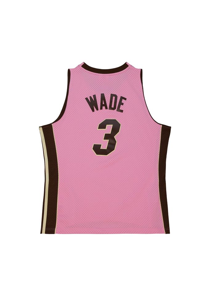 Regata-Mitchell---Ness-Pink-Sugar-Bacon-Swingman-Jersey-Miami-Heat-2005-06-Dwyane-Wade-Rosa