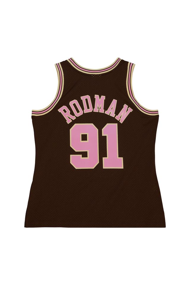 Regata-Mitchell---Ness-Brown-Sugar-Bacon-Swingman-Jersey-Chicago-Bulls-1997-98-Dennis-Rodman-Marrom
