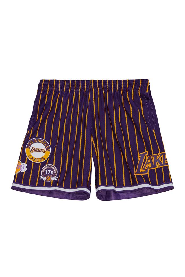 Shorts-Mitchell---Ness-Jersey-City-Collection-Mesh-Los-Angeles-Lakers-Roxo
