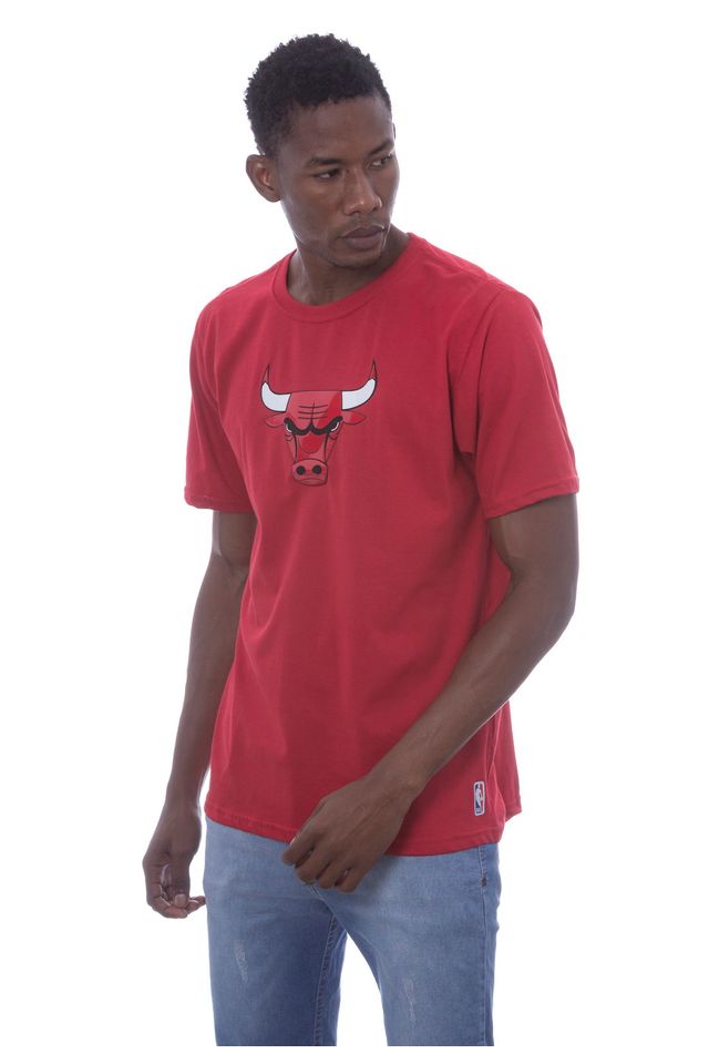 Camiseta-NBA-Estampada-Vinil-Chicago-Bulls-Casual-Vermelha
