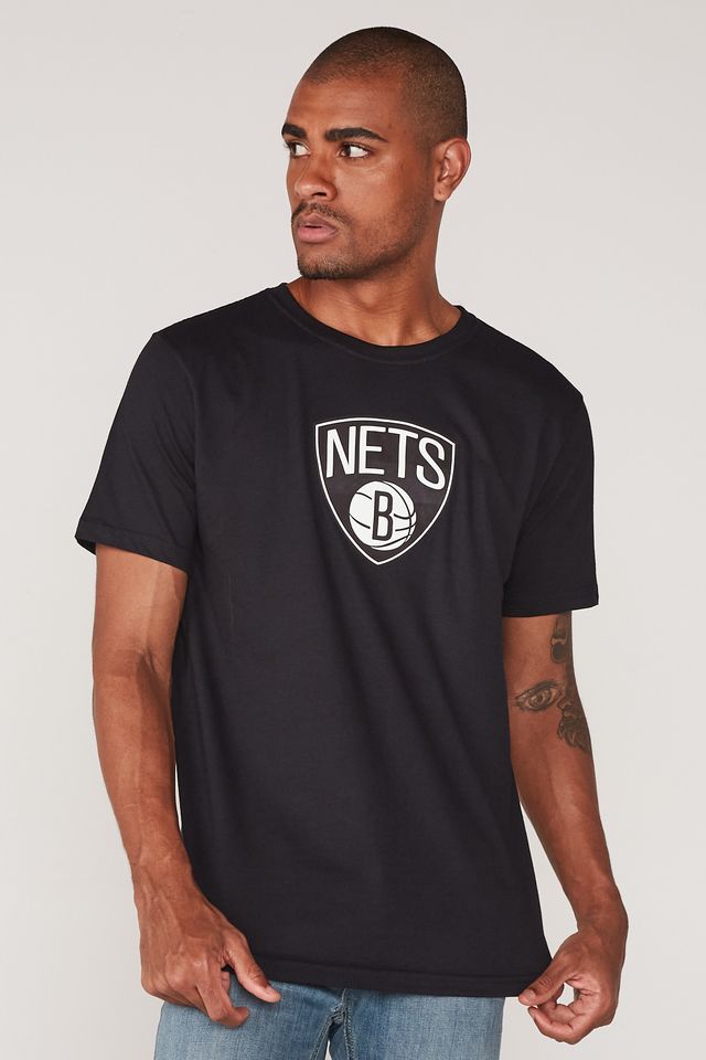 Camiseta-NBA-Estampada-Brooklyn-Nets-Casual-Preta