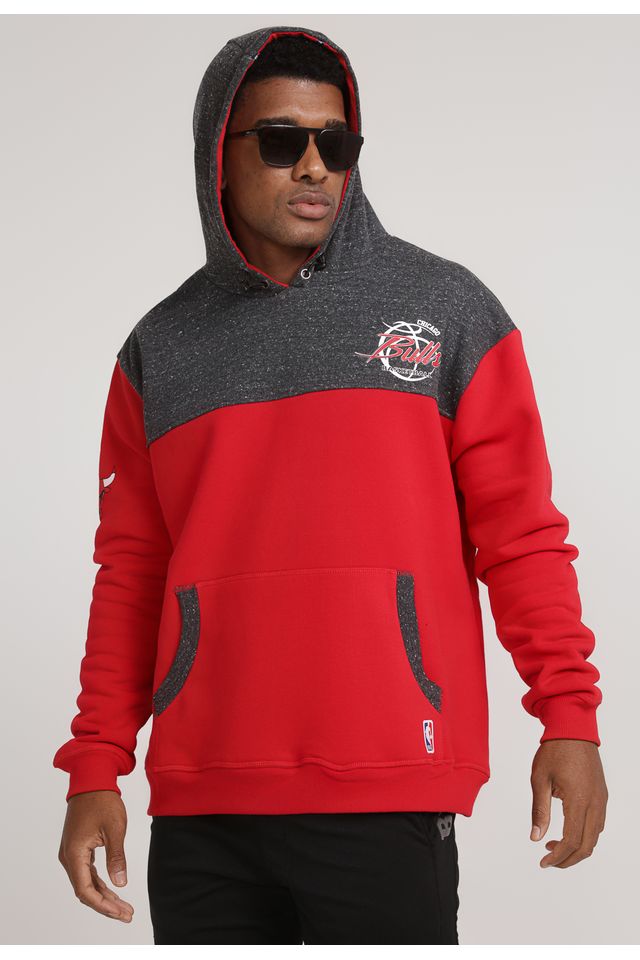 Moletom-NBA-Plus-Size-Fechado-Com-Capuz-Chicago-Bulls-Vermelho