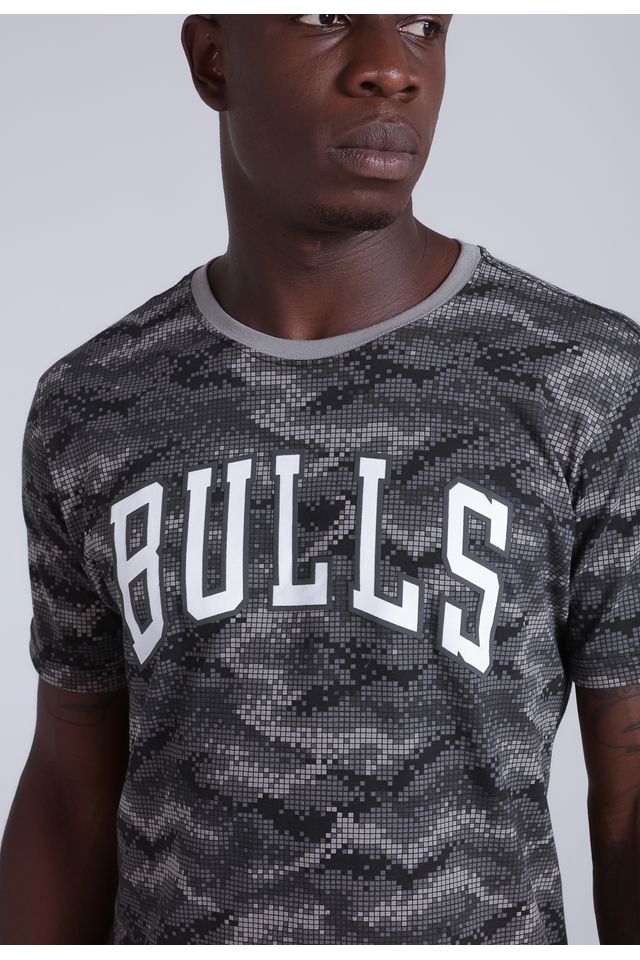 Camiseta-NBA-Estampada-Chicago-Bulls-Casual-Cinza