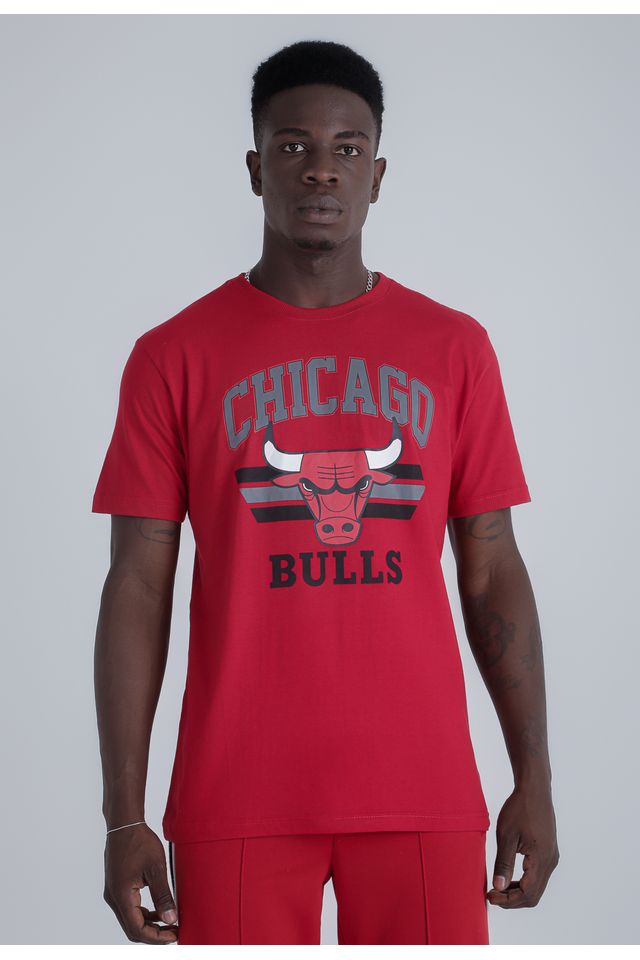 Camiseta-NBA-Estampada-Chicago-Bulls-Casual-Vermelha