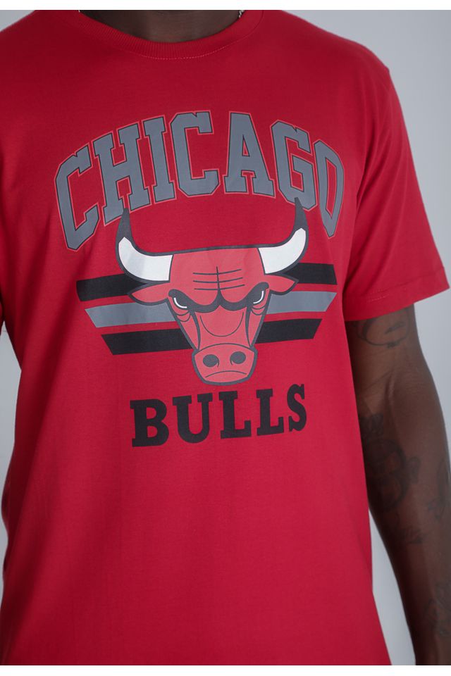 Camiseta-NBA-Estampada-Chicago-Bulls-Casual-Vermelha