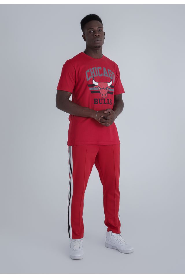 Camiseta-NBA-Estampada-Chicago-Bulls-Casual-Vermelha