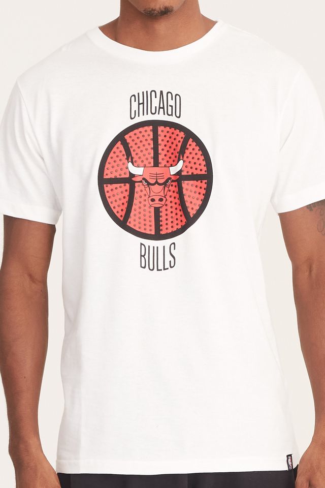 Camiseta-NBA-Estampada-Chicago-Bulls-Casual-Off-White