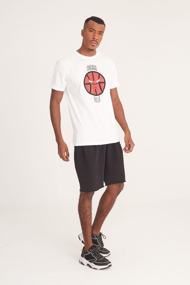 Camiseta-NBA-Estampada-Chicago-Bulls-Casual-Off-White