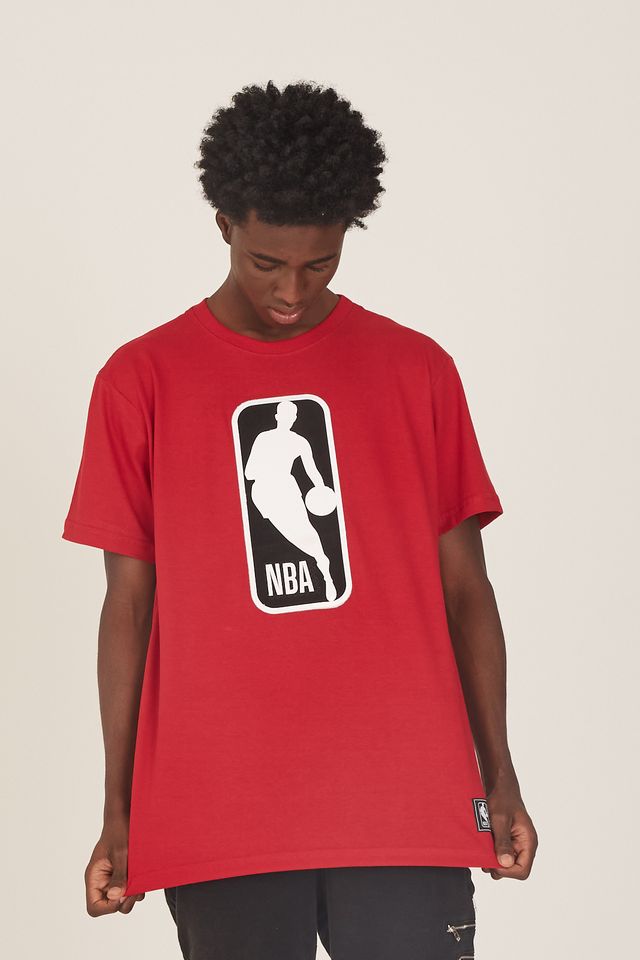 Camiseta-NBA-Estampada-Logoman-Casual-Vermelha